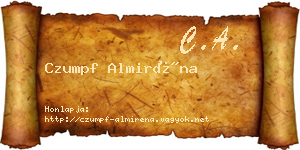 Czumpf Almiréna névjegykártya